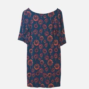 NEW LEOTA Women's Small Blue Dandelion Soft Designer Shift Relaxed Casual Dress